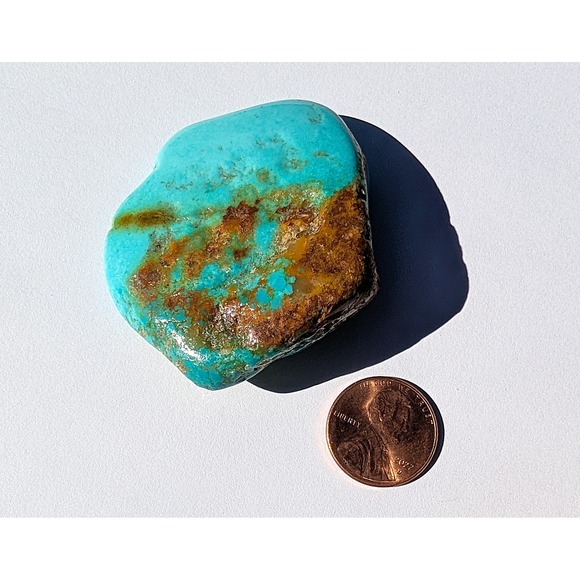 Authentic Kingman Turquoise Polished Nugget 198 Carats Large Arizona Gemstone - Picture 5 of 8